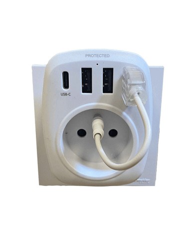 Asometech 2500w Multiprise Electriques Francaises Avec 3 Eu Prises  Électriques Plug Et 5 Chargeur Usb Port, Qc3.0 Chargeur Rapide, 1.97m  Rallonge Électrique Multiprises,multiprise Usb Avec Prise Secteur - Prise  Électrique Et Bouchons