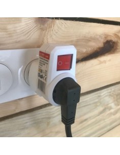 Pack prise avec interrupteur bipolaire type F Schuko + adaptateur prise française Geotellurique.fr - 1 2