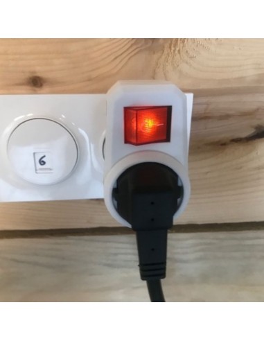 Pack prise avec interrupteur bipolaire type F Schuko + adaptateur prise française Geotellurique.fr - 3