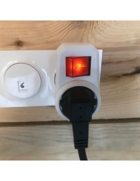 Pack prise avec interrupteur bipolaire type F Schuko + adaptateur prise française Geotellurique.fr - 3