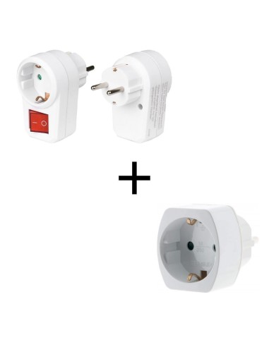 Adaptateur avec 2 prises 230 V et interrupteur