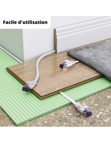 Câble ethernet RJ45 plat blindé CAT.7 pour réseaux informatiques filaires - Geotellurique.fr