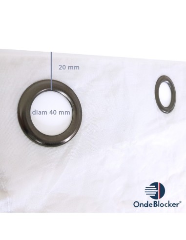Rideaux anti-ondes à oeillets, atténuation jusqu’à - 55,60 dB (tissu onde blocker)