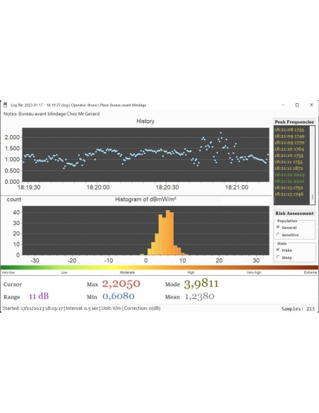 Cornet Logger, logiciel PC d'analyse et d'enregistrement de données