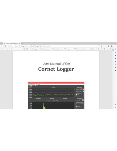 Cornet Logger, logiciel PC d'analyse et d'enregistrement de données