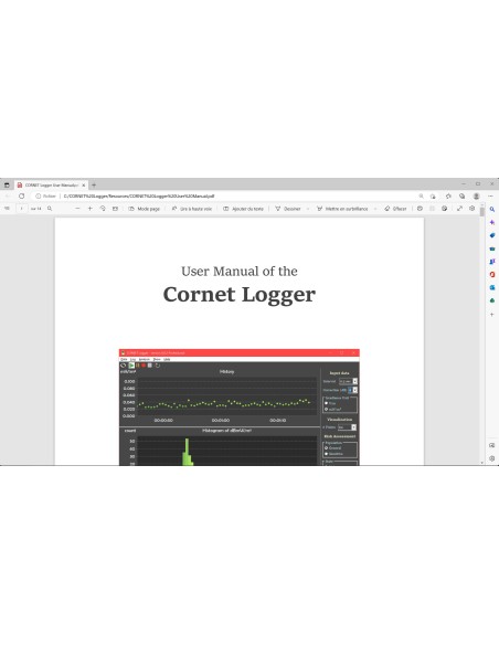 Cornet Logger, logiciel PC d'analyse et d'enregistrement de données