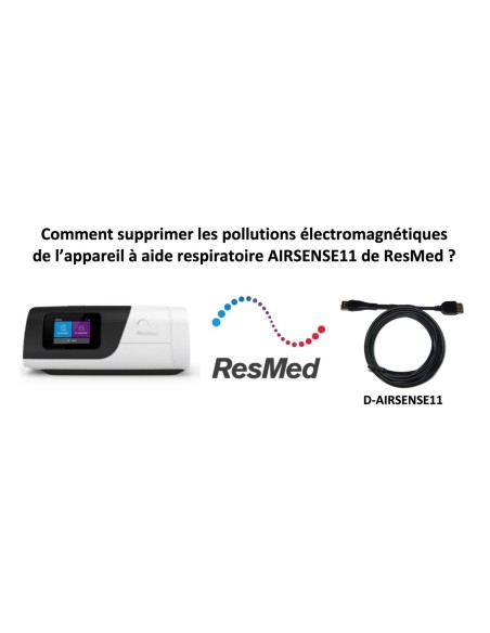 Cordon mise à la terre du respirateur ResMed AirSense 11 AutoSet à douille cylindrique