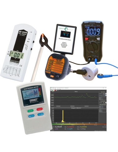 Kit mesures d'ondes semi-pro ME3030B + perchette + ED88TPlus5G + Tension Induite + Testeur Terre + Greenwave BB EMI Meter