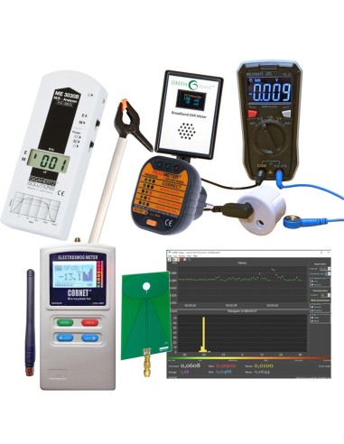 Kit mesures d'ondes semi-pro ME3030B + ED-85EXPlus Opt. + BAT8 + Tension Induite + Broadband EMI Meter + Testeur Terre