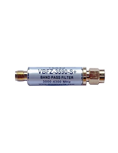 Filtre SMA passe bande 3000 à 4300 MHz Mini-circuits VBFZ-3590-S+ à connecteur SMA