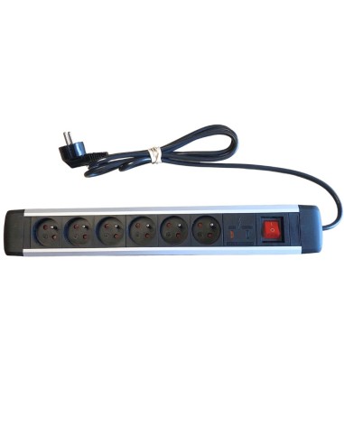 Multiprise blindée contre les champs électromagnétiques noire 6 prises