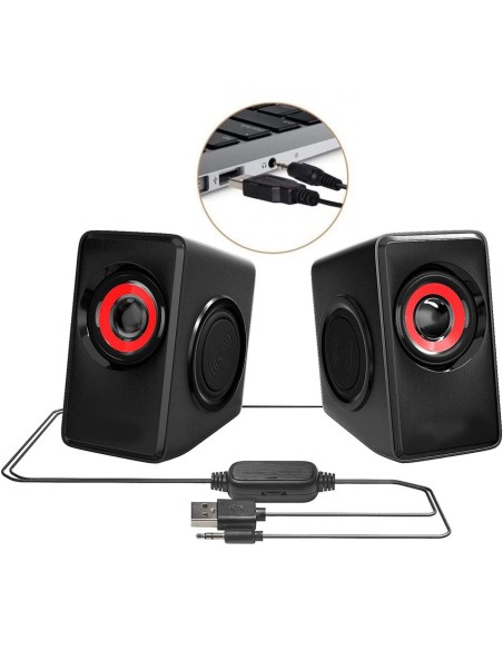 Enceintes filaires stéréo USB anti-ondes pour ordinateur