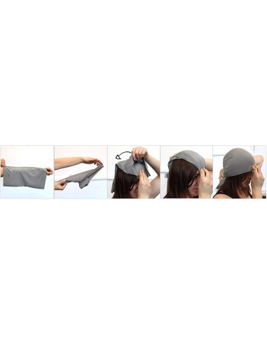 Bandeau-Bandana anti ondes pour la tête en Silver-Elastic TKE Bandeau-Bandana anti ondes pour la tête en Silver-Elastic TKE