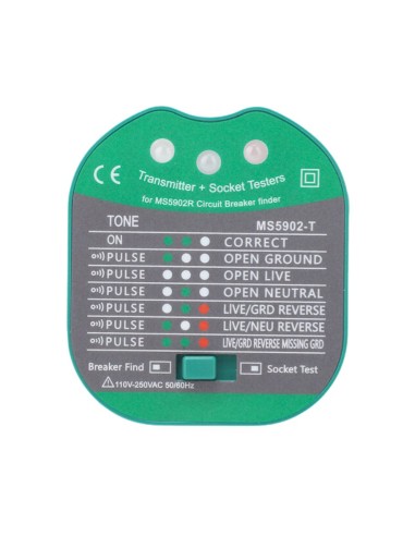 testeur de prise Mastech MS5902-T - détecteur de disjoncteur, détecteur de fusible, Mastech MS5902