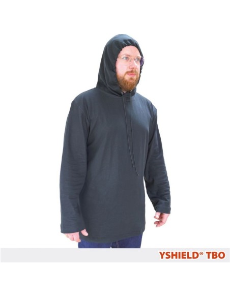 Sweat Shirt à capuche anti-ondes en tissu black jersey - Yshield YSHIELD - 1