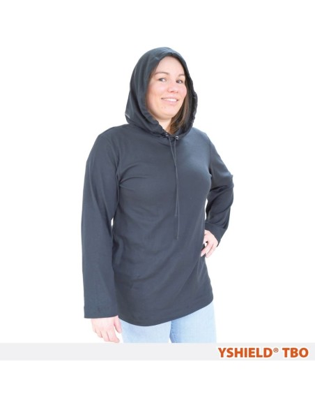 Sweat Shirt à capuche anti-ondes en tissu black jersey - Yshield YSHIELD - 3