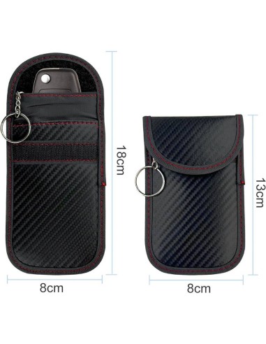 Taille de l'étui anti-ondes pour clé de voiture - étui anti-piratage clé de voiture - pochette anti rfid clé voiture