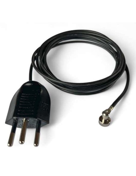 Câble aimanté de mise à la terre pour lampes ou autres objets à carcasse métallique, prise Suisse T12