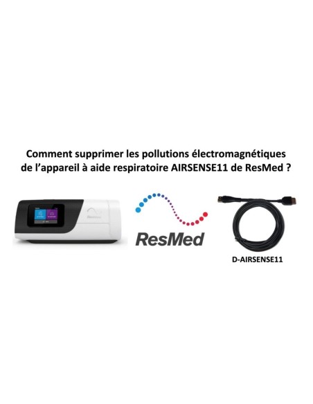 Câble mise à la terre pour respirateur ResMed AirSense 11 AutoSet à prise Suisse T12