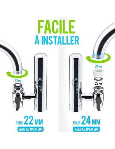 filtre robinet geyser, purificateur d'eau sur robinet aragon-sr geyser, filtre robinet, filtre geyser