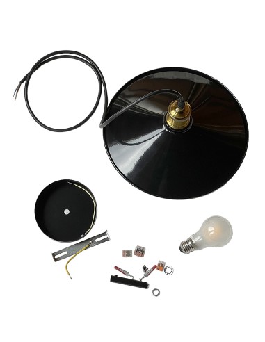 Suspension luminaire blindée en métal émaillé noir Lampeblindée.fr - 1