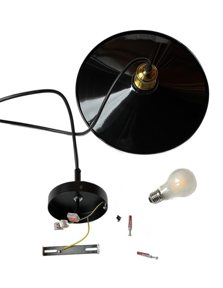 Suspension blindée sans ondes à abat-jour en métal émaillé