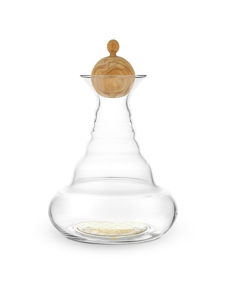 Carafe Alladin revitalisante avec fleur de vie Or et bouchon en bois d'olivier 1,3L Nature's Design - 5
