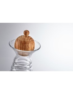 Carafe Alladin revitalisante avec fleur de vie Or et bouchon en bois d'olivier 1,3L Nature's Design - 5 2
