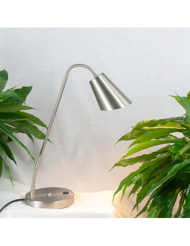 Lampe de table blindée en acier et aluminium brossé-Biologa Danell- 2