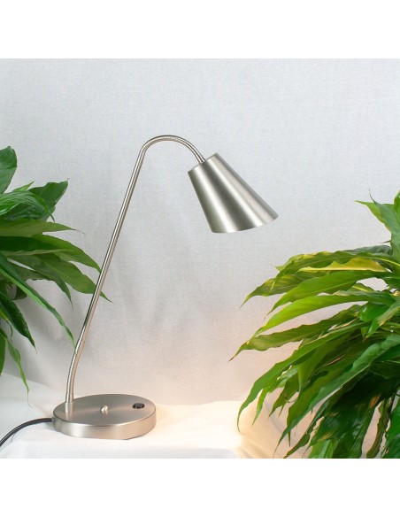 Lampe de table blindée en acier et aluminium brossé-Biologa Danell- 2