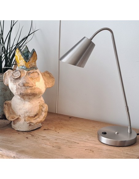 Lampe de table blindée en acier et aluminium brossé DANELL - 4