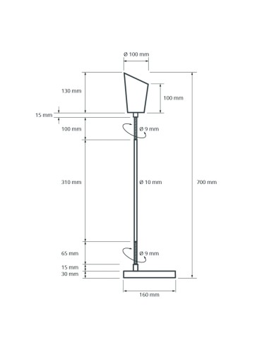 Lampe de table blindée en acier et aluminium brossé DANELL - 13