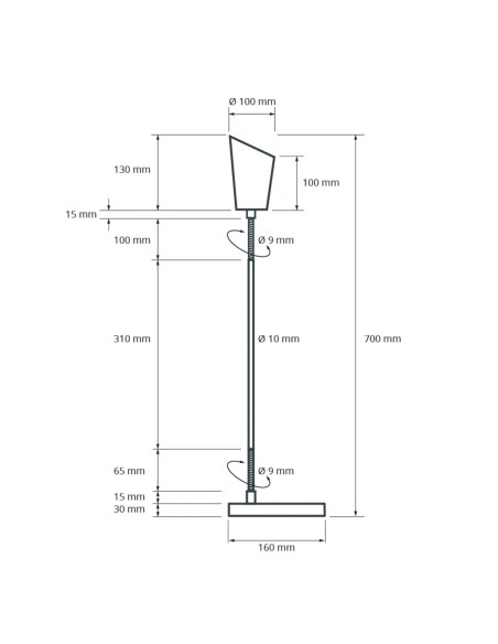 Lampe de table blindée en acier et aluminium brossé DANELL - 13