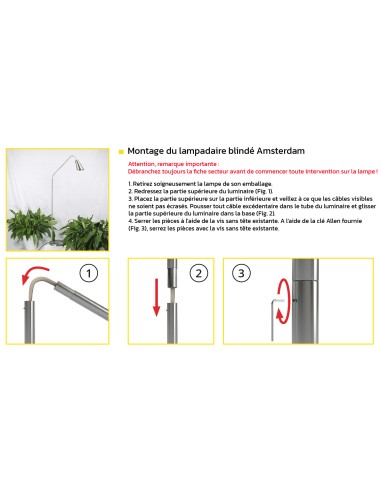 Lampadaire blindé en acier et aluminium brossé - Biologa Danell DANELL - 15