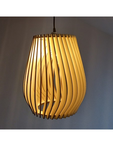 Suspension luminaire blindée en bois Baluka - Lame inclinée Geotellurique.fr - 15