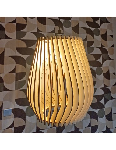 Suspension luminaire blindée en bois Baluka - Lame inclinée Geotellurique.fr - 16