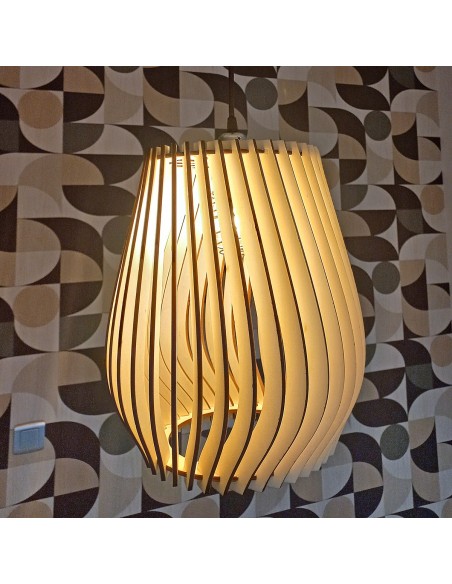 Suspension luminaire blindée en bois Baluka - Lame inclinée Geotellurique.fr - 16