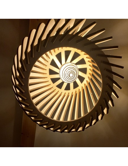 Suspension luminaire blindée en bois Baluka - Lame inclinée Geotellurique.fr - 17