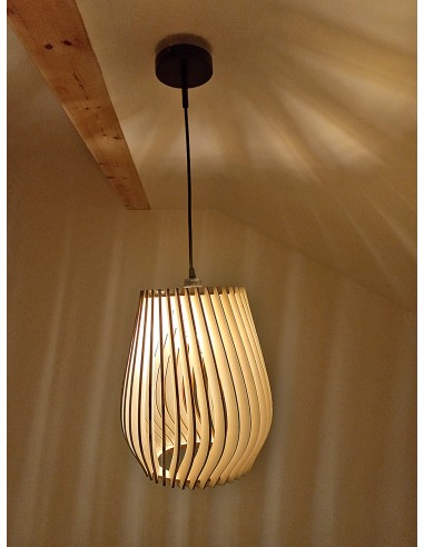 Suspension luminaire blindée en bois Baluka - Lame inclinée Geotellurique.fr - 18