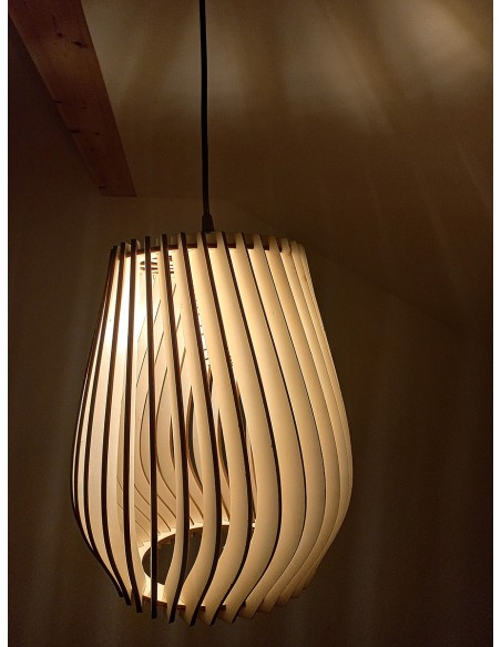 Suspension luminaire blindée en bois Baluka - Lame inclinée Geotellurique.fr - 19
