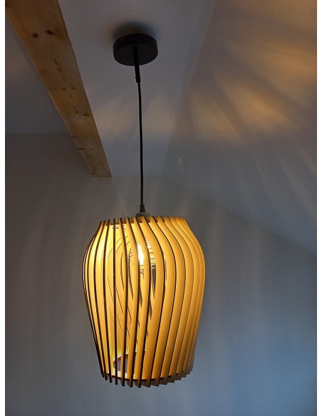 Suspension luminaire blindée en bois Baluka - Lame inclinée Geotellurique.fr - 20