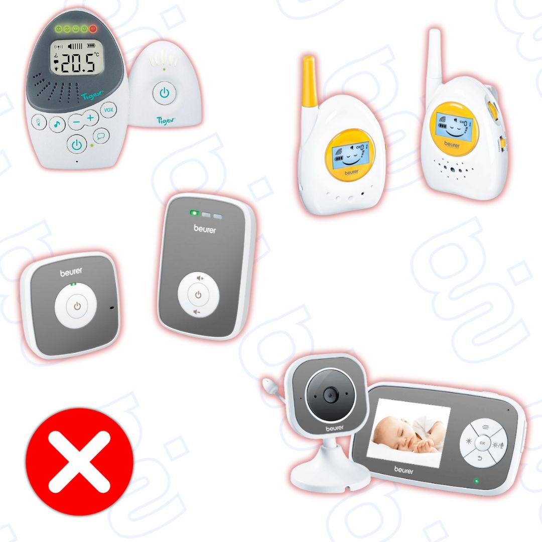 Nos tests sur divers modèles populaires de babyphone sans onde (Tygex Easy Protect Plus, Beurer BY 84, BY 33, BY 110)