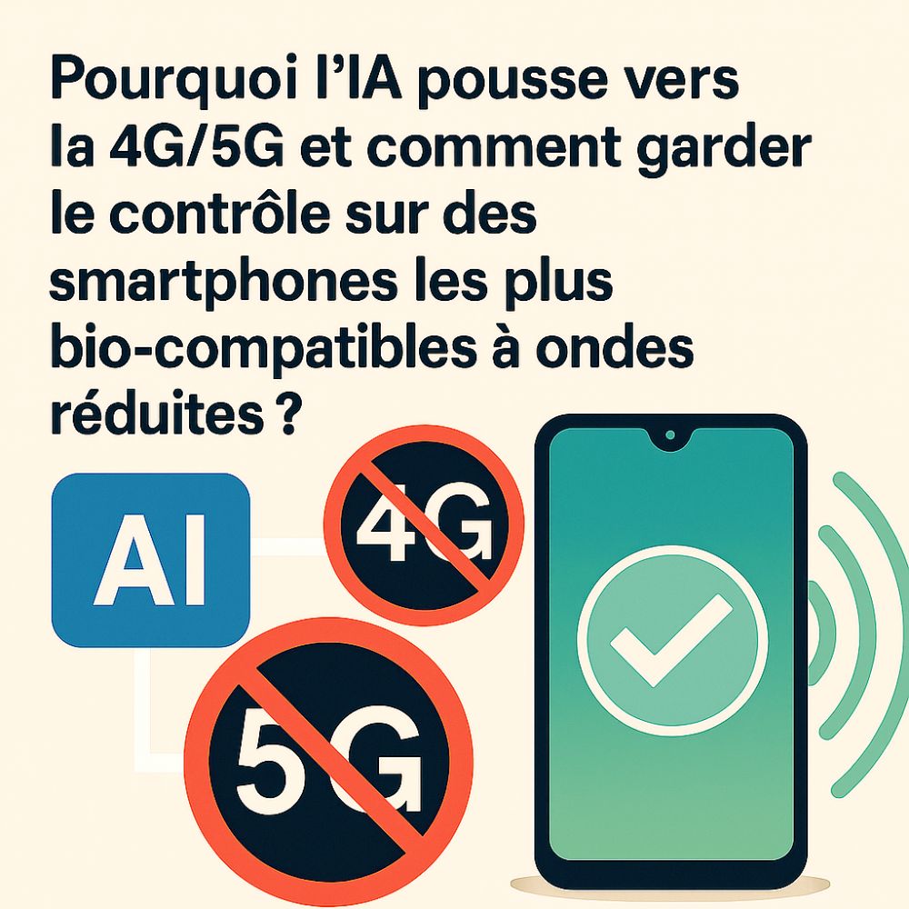 Pourquoi l'IA pousse vers la 4G/5G et comment garder le contrôle sur des smartphones les plus bio-compatibles à ondes réduites ? - Smartphone à ondes réduites