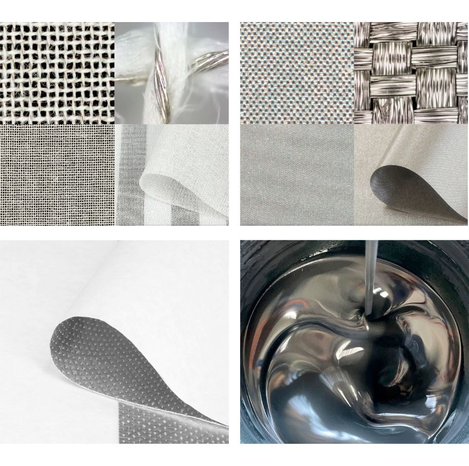 Tissus, toiles, papier-peints et peintures anti-ondes