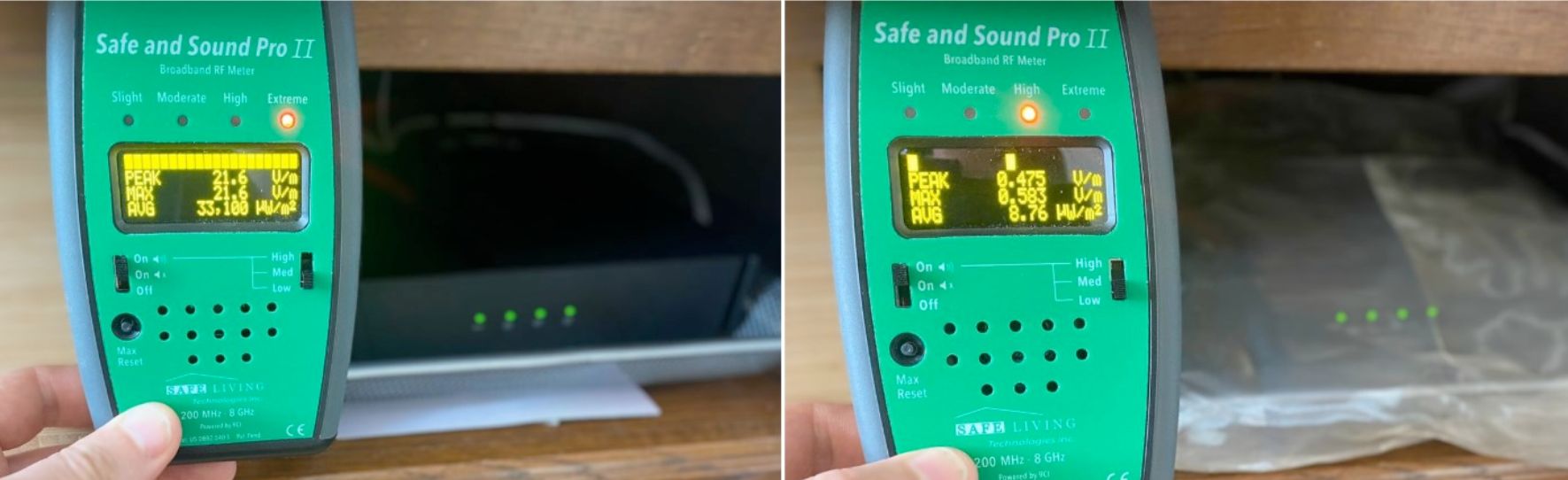 Une housse de blindage spécialement conçue pour un routeur Wi-Fi permet de diminuer très fortement l’exposition tout en conservant un fonctionnement de proximité