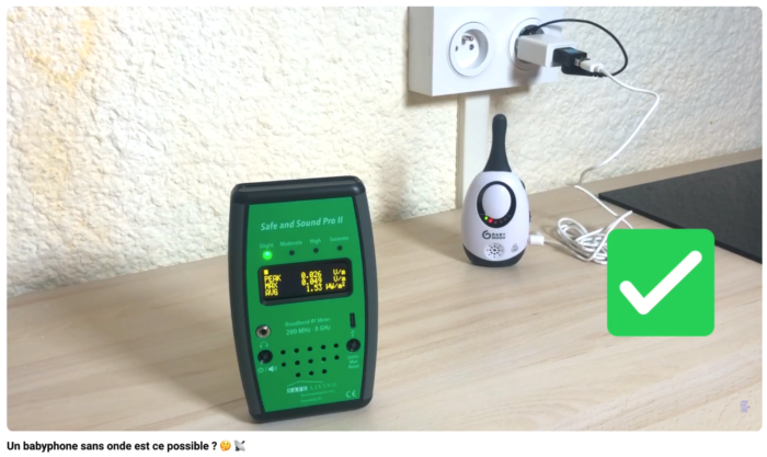 Babyphone sans ondes avec le mesureur d'ondes safe and sound PRO 2