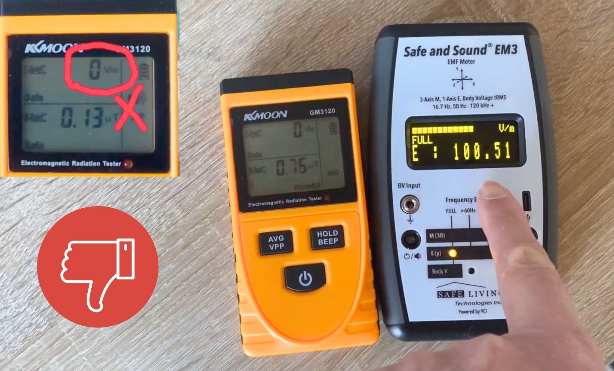 Détecteur d’ondes électromagnétiques pas cher vs détecteur d'ondes safe and sound EM3