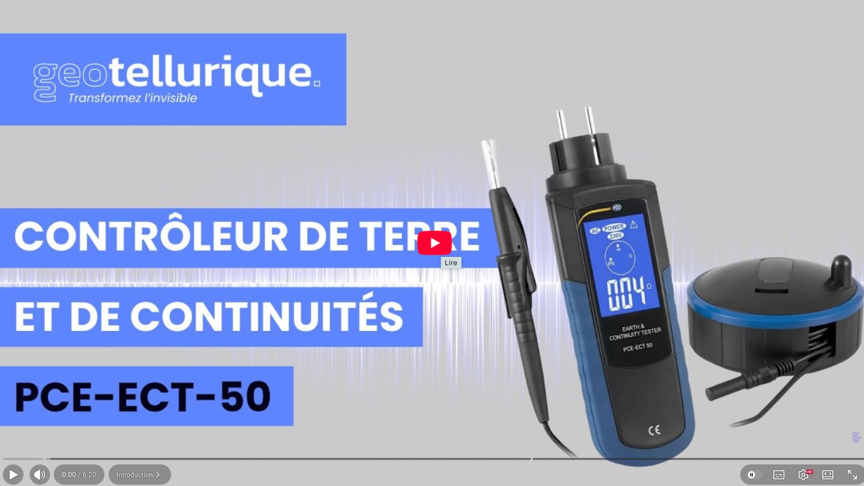 Vidéo - Mesure prise de terre + test de continuité de liaison équipotentielle - PCE ECT 50