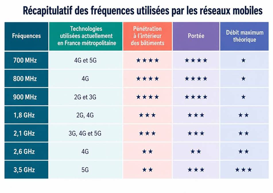 Quelles fréquences 5G sont utilisées en France