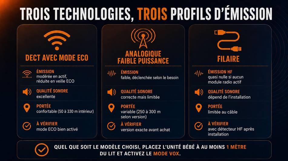 babyphone à faible émission d’ondes